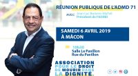 Réunion Public. Le samedi 6 avril 2019 à MACON. Saone-et-Loire.  10H30